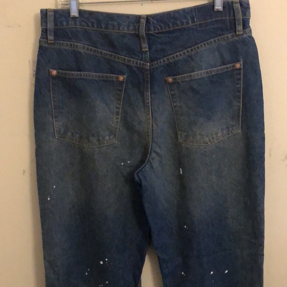 NWT We The Free Mid-Wash Paint Splattered High-Rise Ankle Jeans - Picture 6 of 10